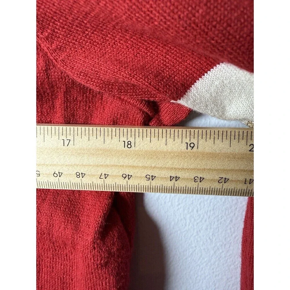 MICHAEL KORS Women Red Logo Long Sleeve Turtle Neck Sweater Small NEW